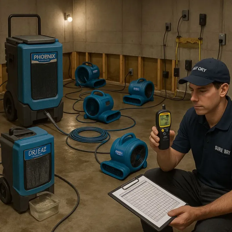 Structural Drying and Dehumidification process in River Heights, UT